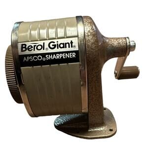 Vintage Berol Giant Apsco Hand Crank Pencil Sharpner Made in USA